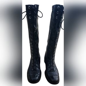Genuine leather knee high boots